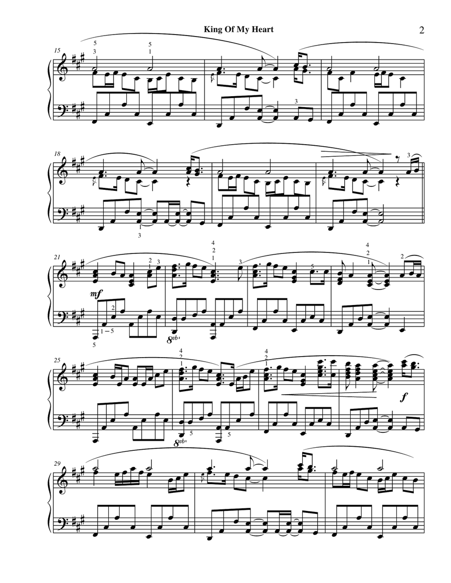 King Of My Heart Piano Solo scores gallery preview page 3