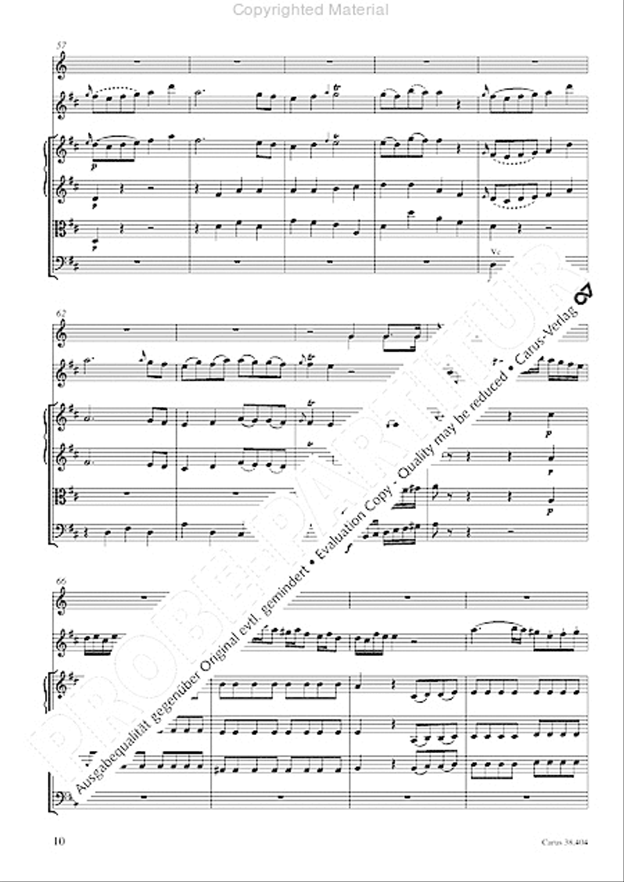 Concerto for Flute in D major (Concerto per il Flauto traverso in D / Flotenkonzert in D) Flute Solo scores gallery preview page 12