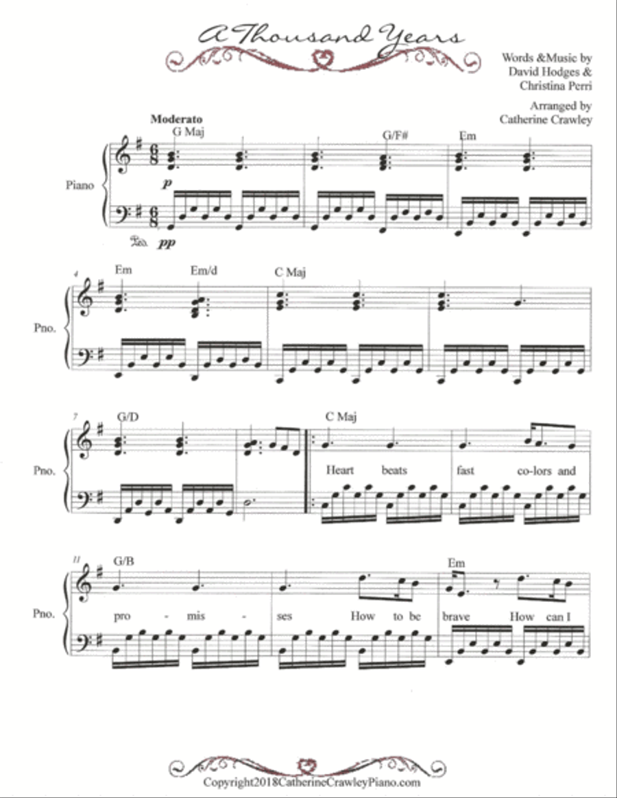 A Thousand Years A Thousand Years Voice scores gallery preview page 1