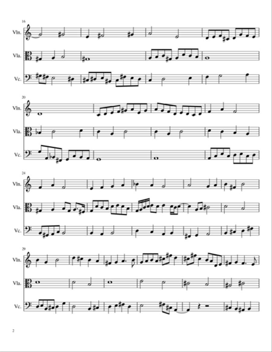 I Love You Fugue in C major String Trio scores gallery preview page 2