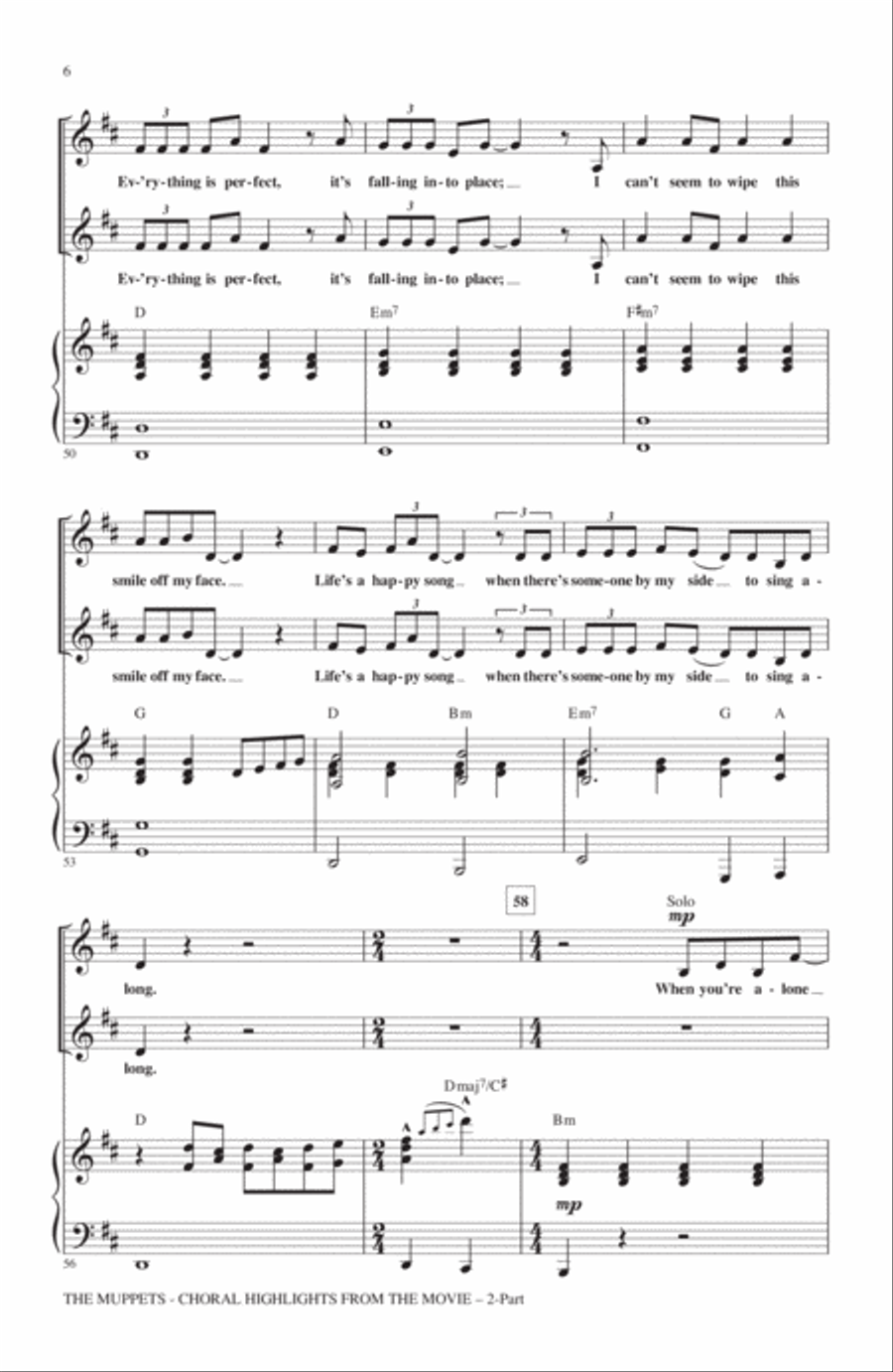 The Muppets (Choral Highlights) 2-Part scores gallery preview page 5