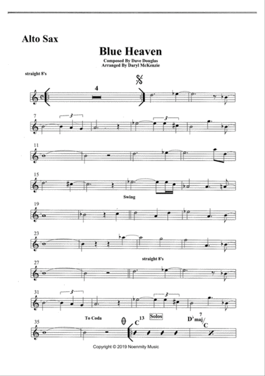 Blue Heaven Tenor Saxophone scores gallery preview page 3
