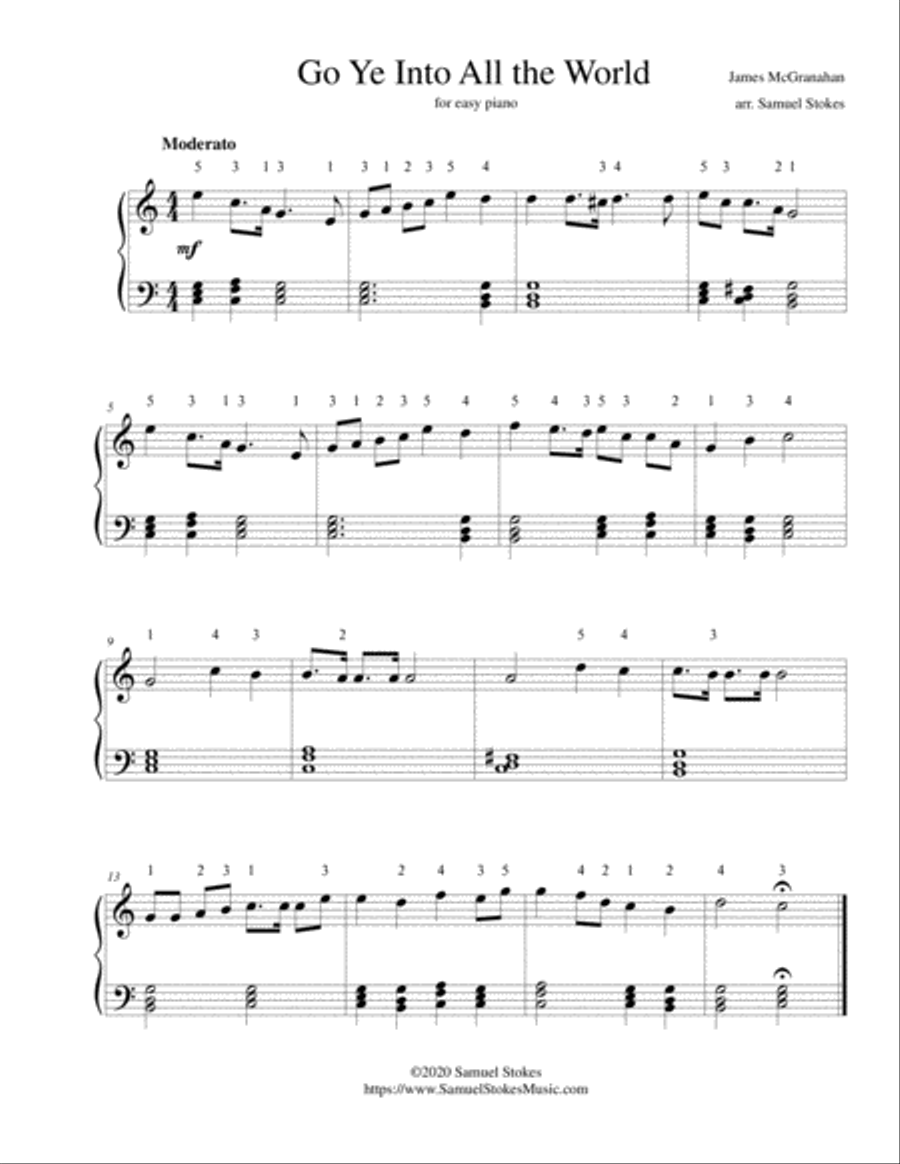Go Ye Into All the World - for easy piano Easy Piano scores gallery preview page 1