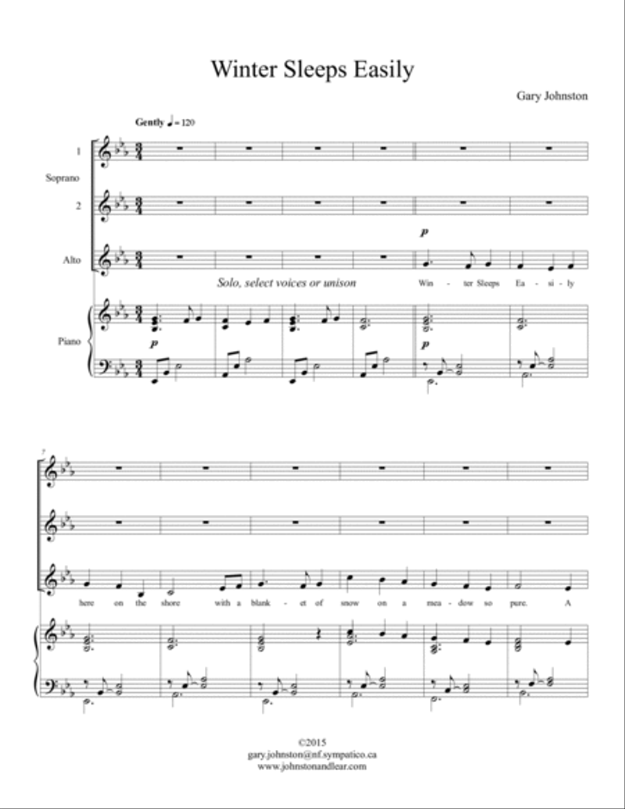 Winter Sleeps Easily ~ SSA Version SSA scores gallery preview page 2