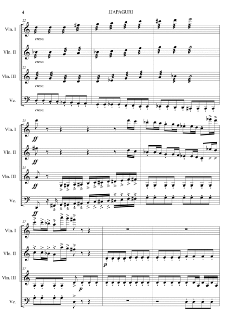 Zappaguri (Parasite OST) Zappaguri (Parasite OST) String Quartet scores gallery preview page 4