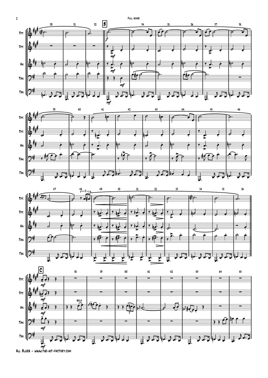 All Blues Brass Ensemble scores gallery preview page 2