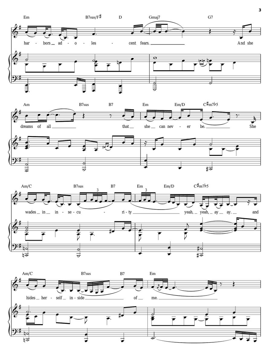 Looking In Piano, Vocal, Guitar scores gallery preview page 3