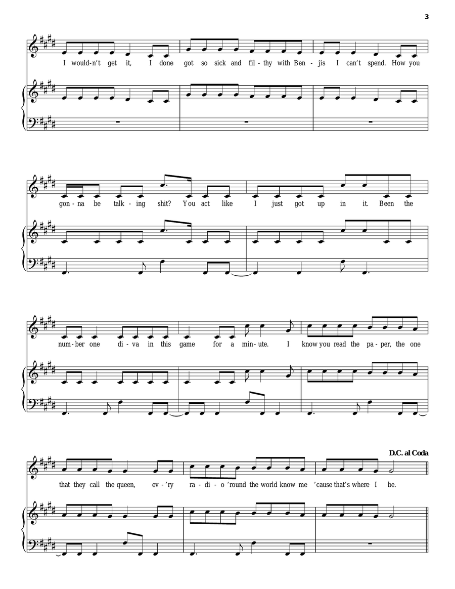 Diva Piano, Vocal, Guitar scores gallery preview page 3
