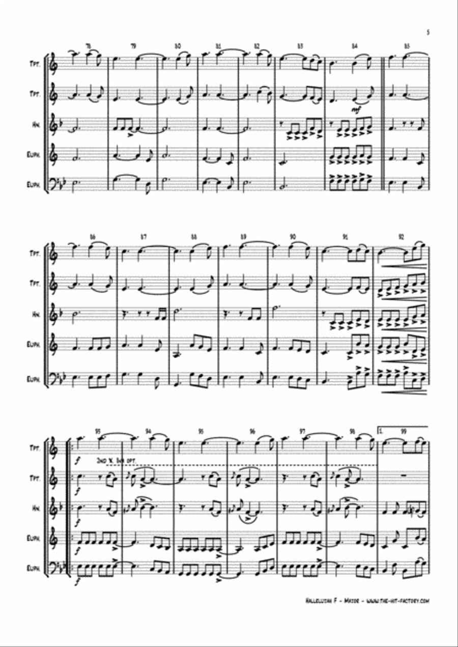 Hallelujah Euphonium scores gallery preview page 5