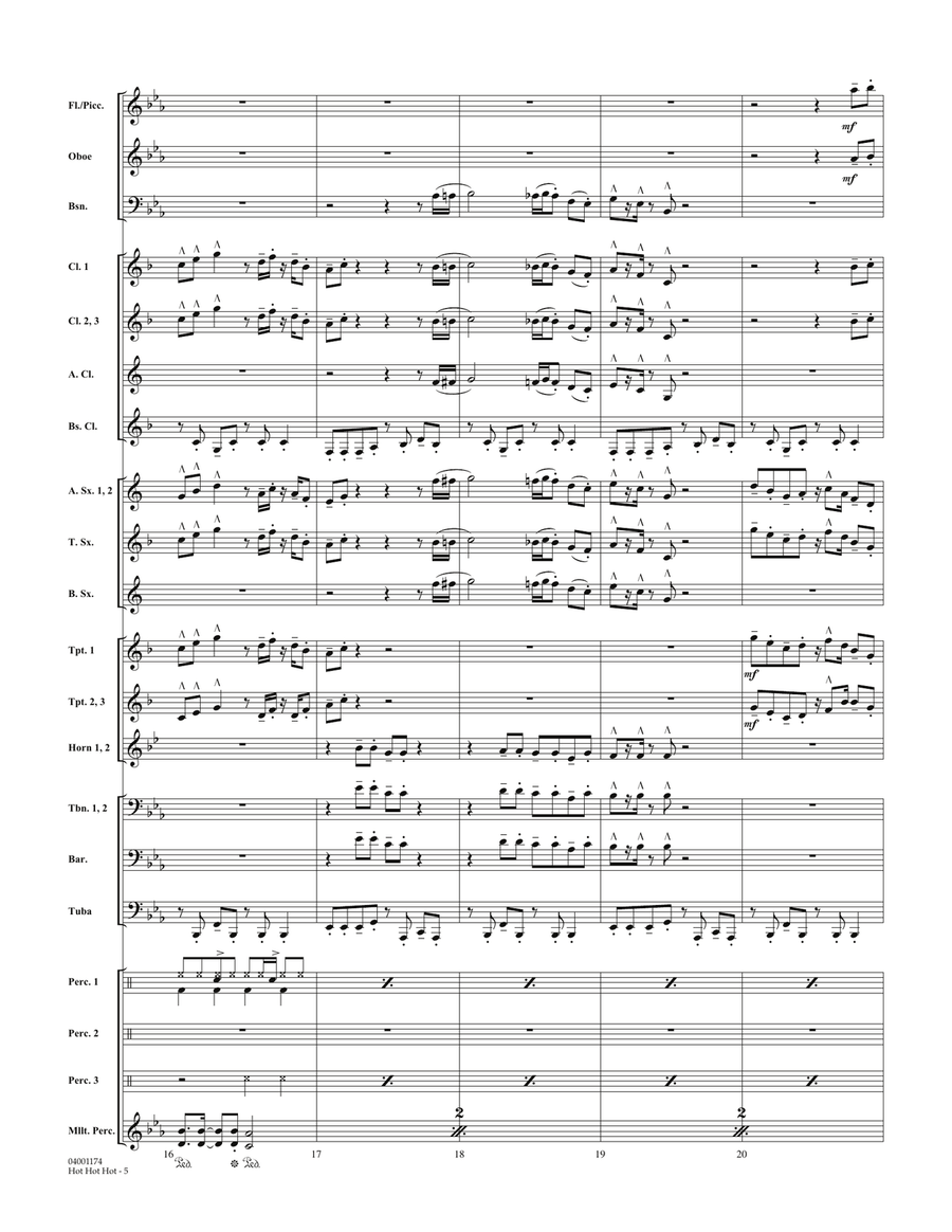 Hot Hot Hot - Full Score Hot Hot Hot - Full Score Concert Band scores gallery preview page 5