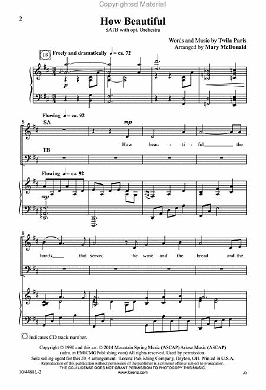 How Beautiful How Beautiful 4-Part scores gallery preview page 2