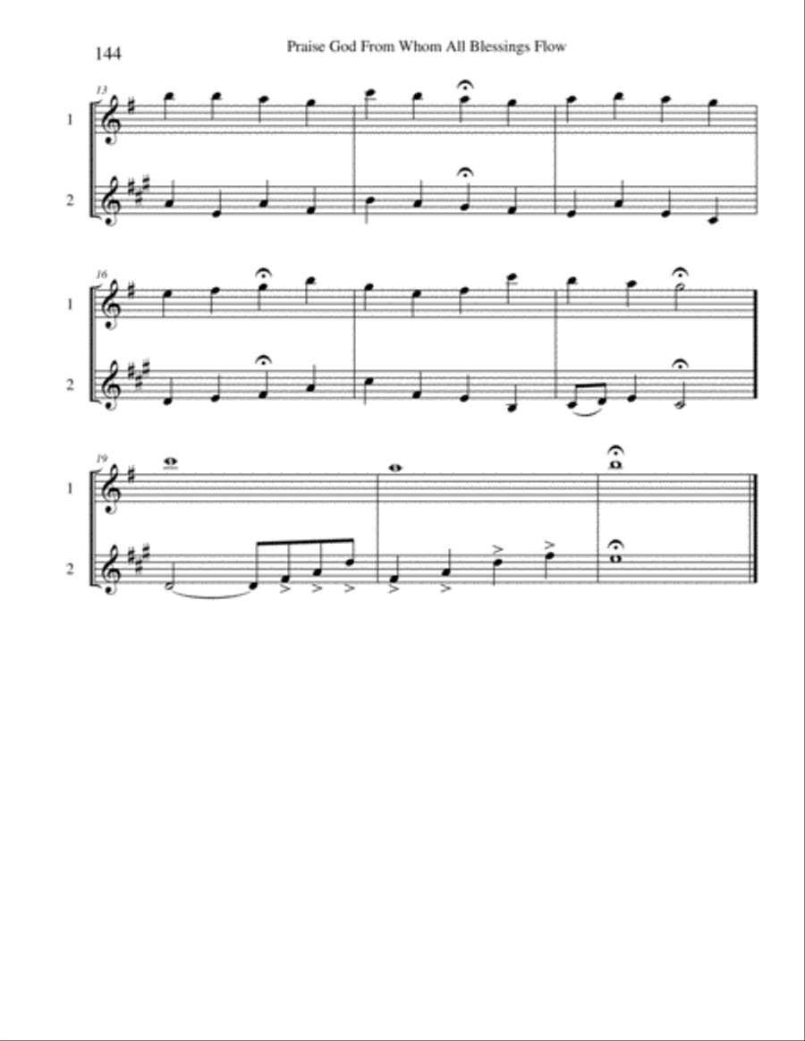 Ten Selected Hymns for the Performing Duet, Vol. 8 - flute and trumpet Flute scores gallery preview page 4