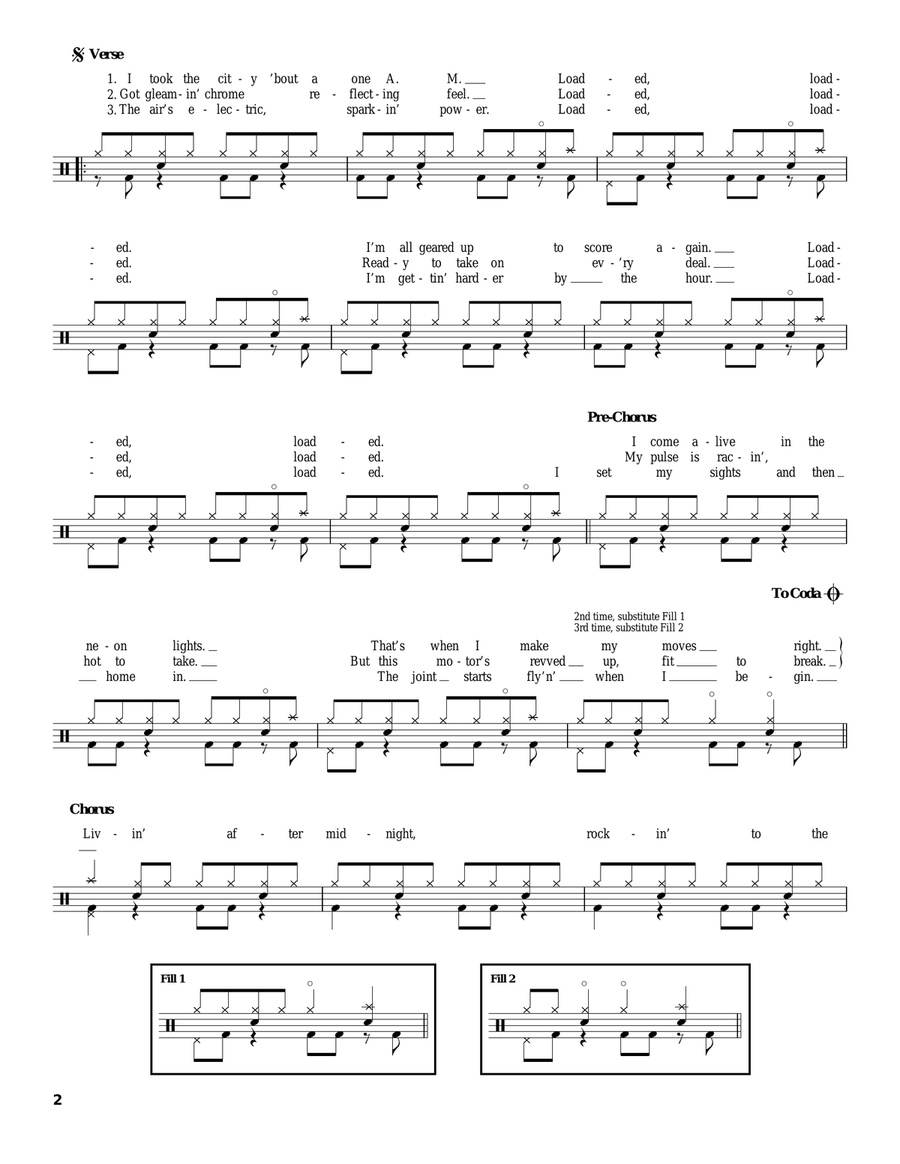 Living After Midnight Living After Midnight Drum Set scores gallery preview page 2
