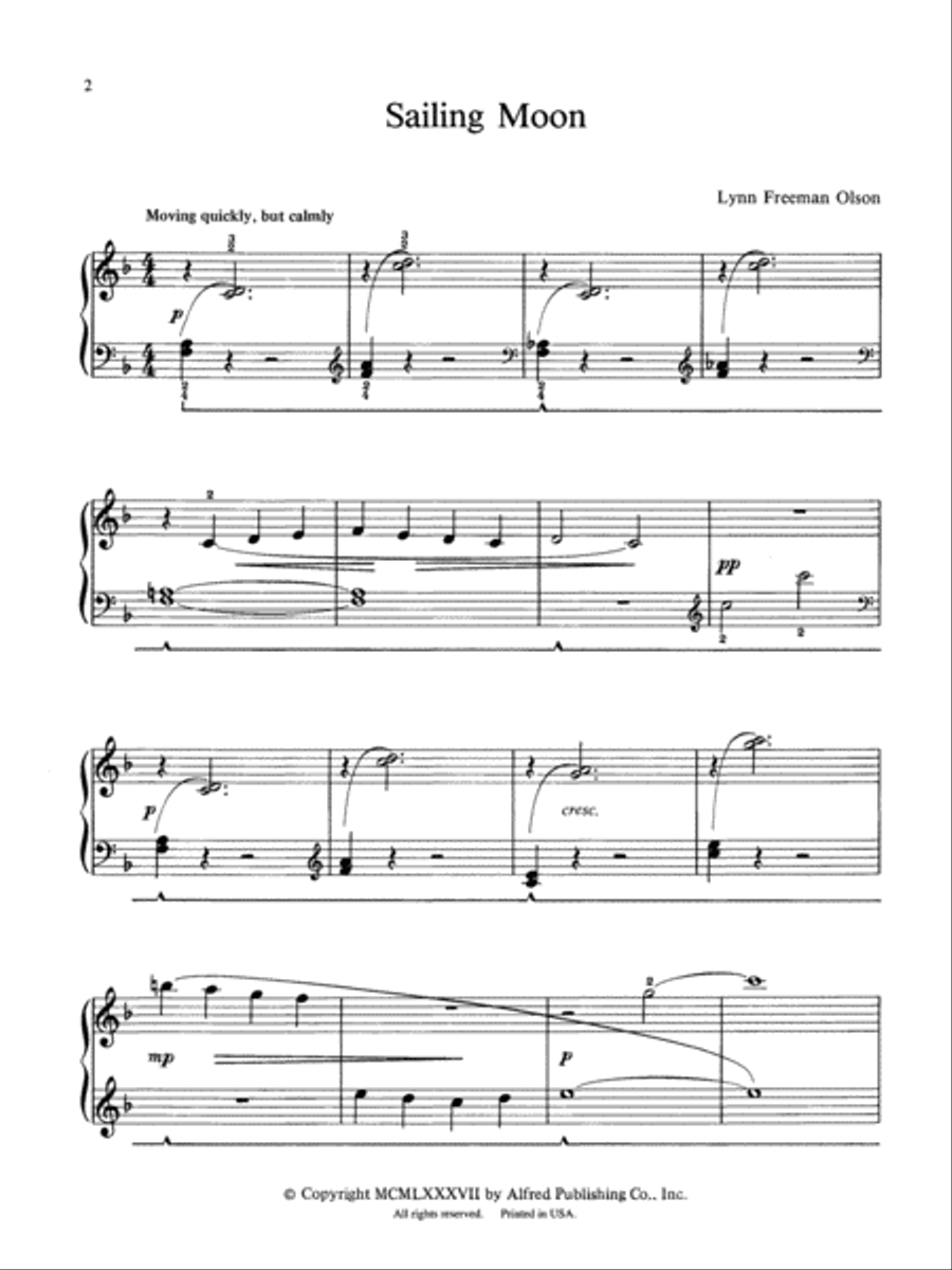 Sailing Moon Easy Piano scores gallery preview page 2