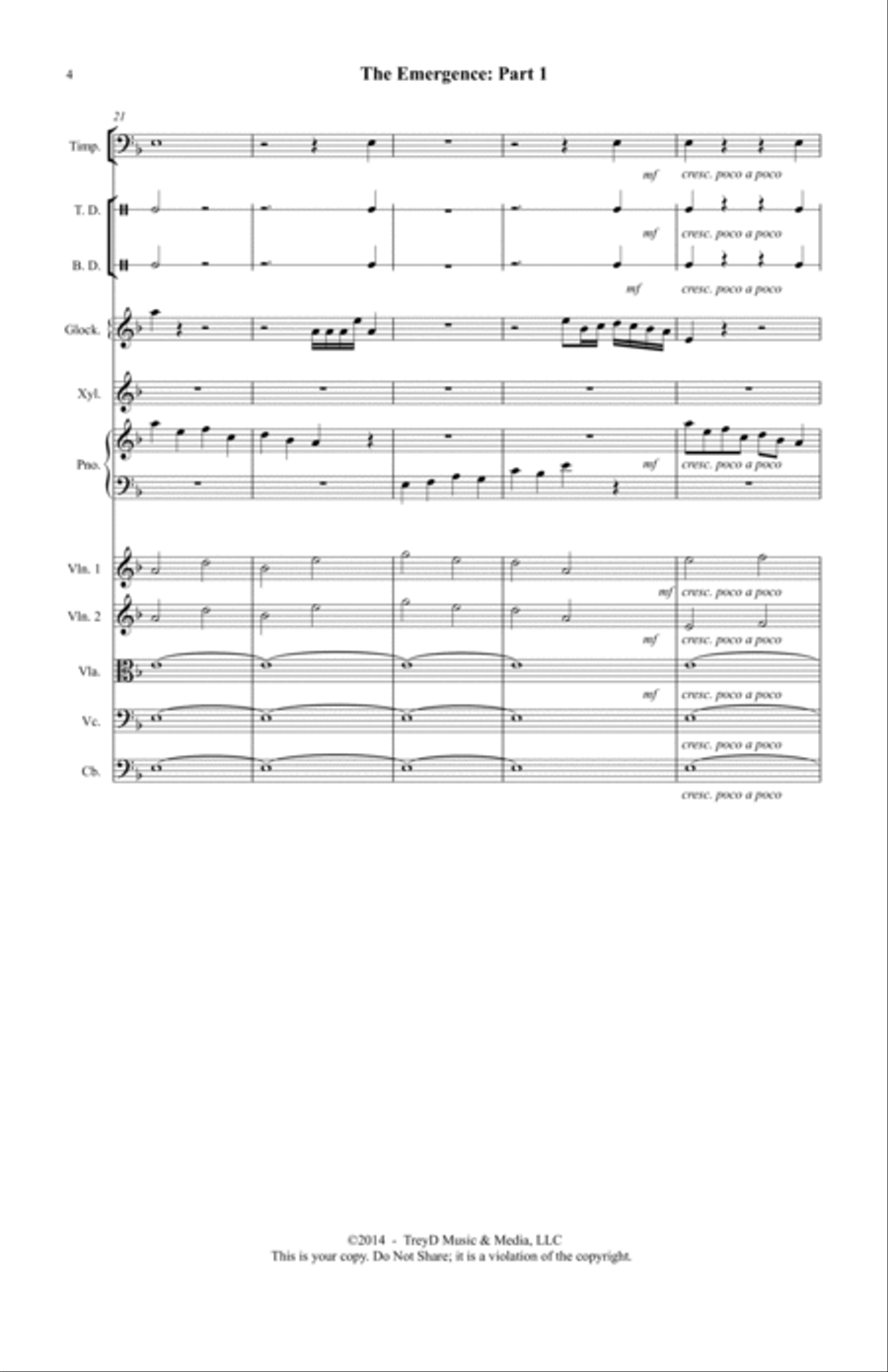 The Emergence, Part 1 The Emergence, Part 1 Chamber Orchestra scores gallery preview page 4