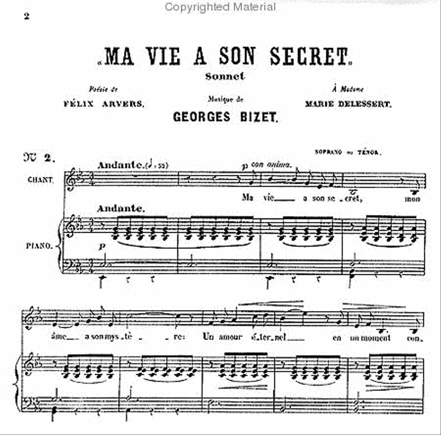 Six Melodies. Paris, Hartmann, 1868