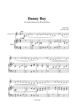 Book cover for Danny Boy for Solo Clarinet and Piano