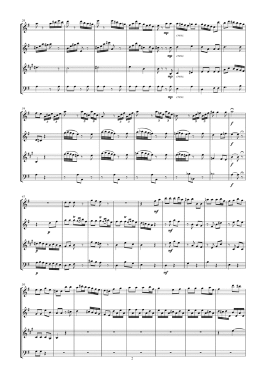Mozart Divertimento in C arr. Woodwind Quartet Woodwind Quartet scores gallery preview page 2