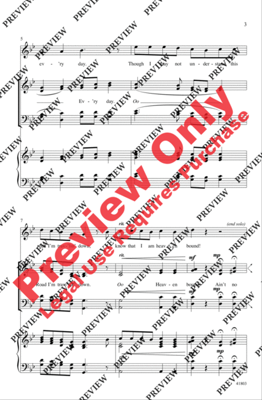 Ain't No Windin' in the Road 4-Part scores gallery preview page 3