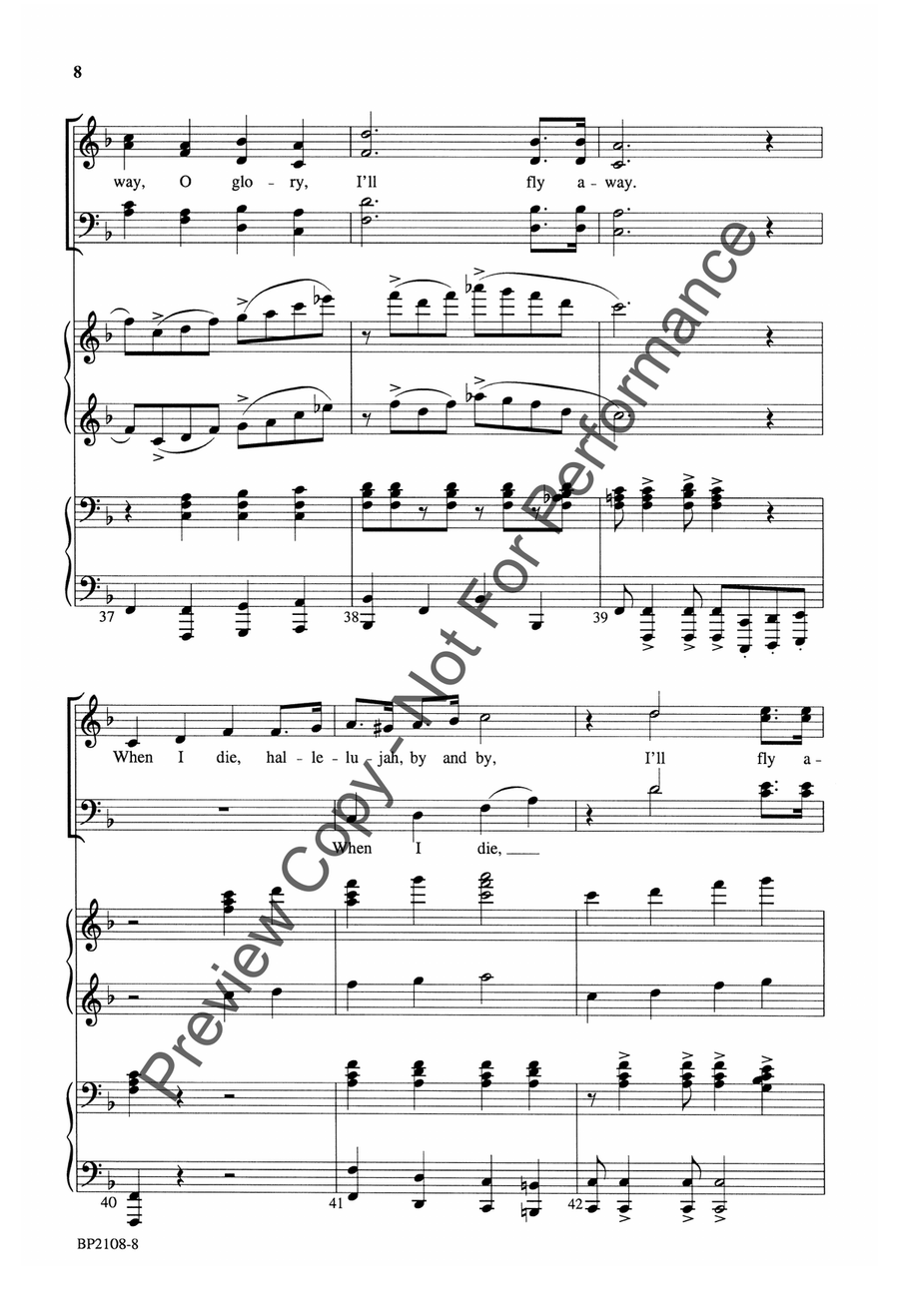 I'll Fly Away - SATB 4-Part scores gallery preview page 9