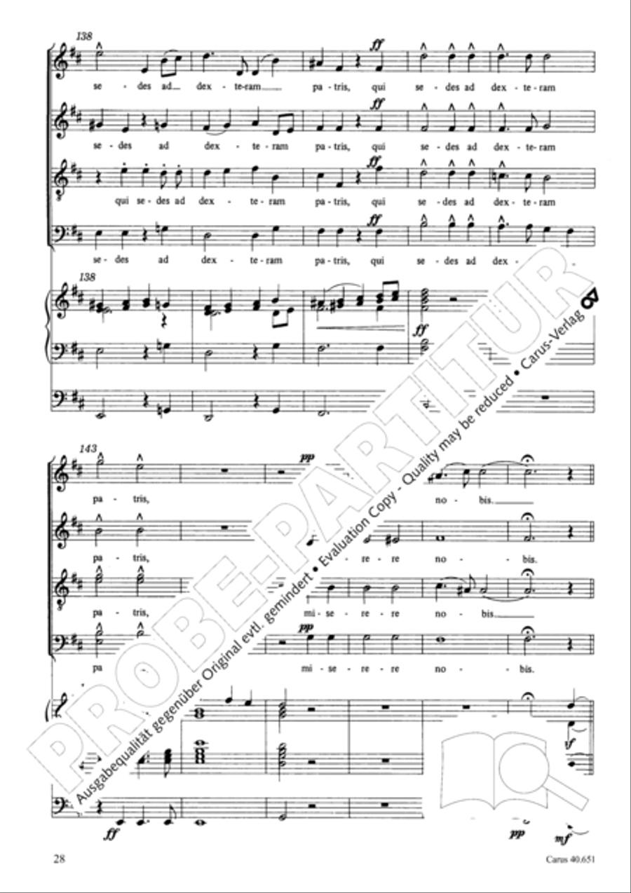 Mass in D Major (Missa in D) 4-Part scores gallery preview page 37