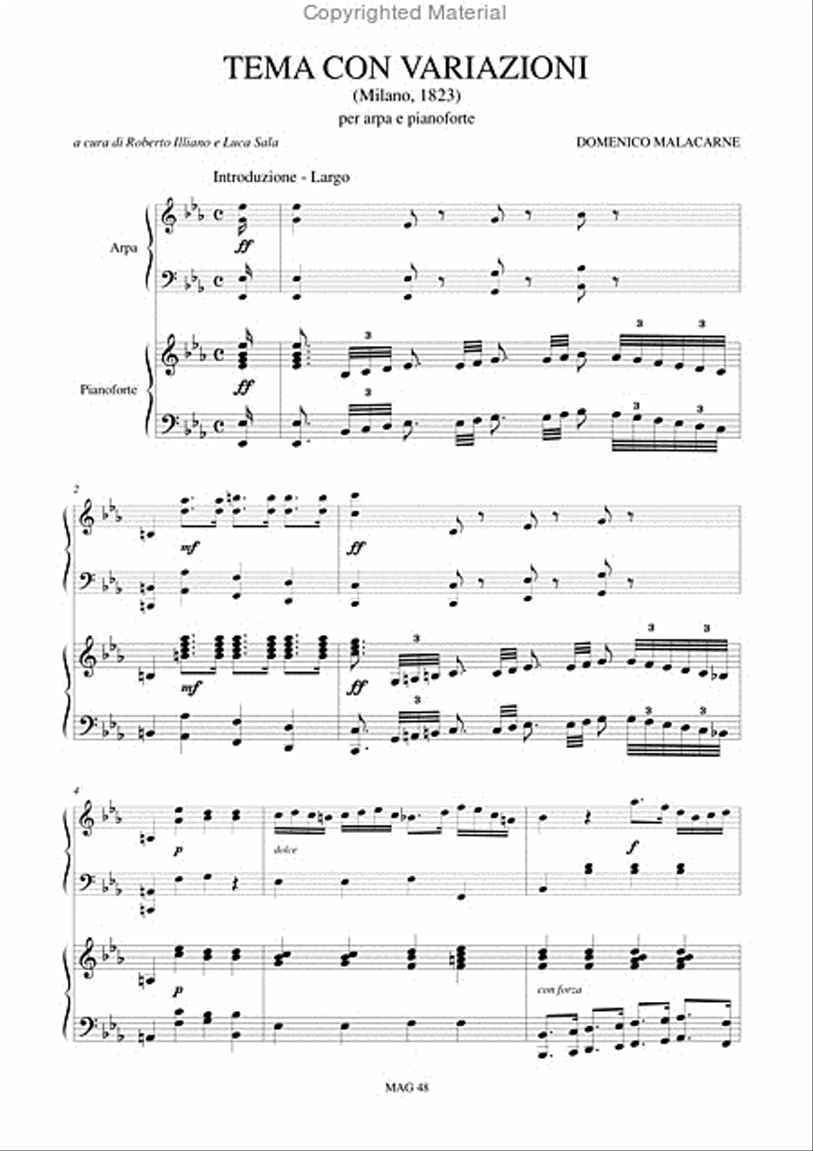 Theme and Variations (Milano 1823) for Harp and Piano Harp scores gallery preview page 2