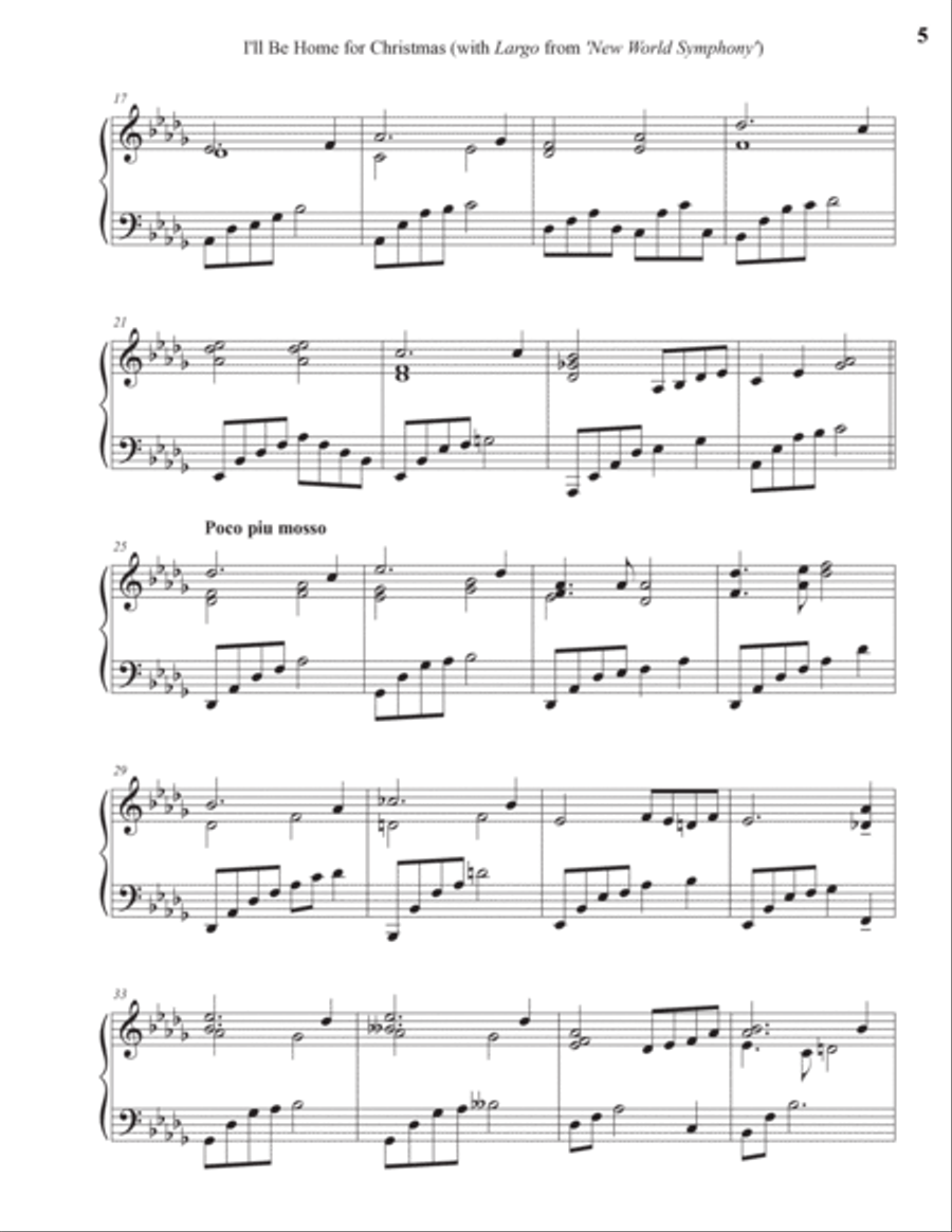 I'll Be Home For Christmas Piano Solo scores gallery preview page 5
