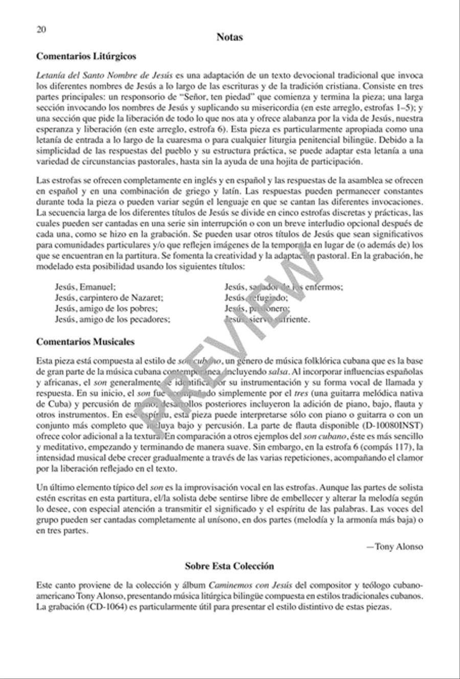 Letanía del Santo Nombre de Jesús 3-Part scores gallery preview page 20