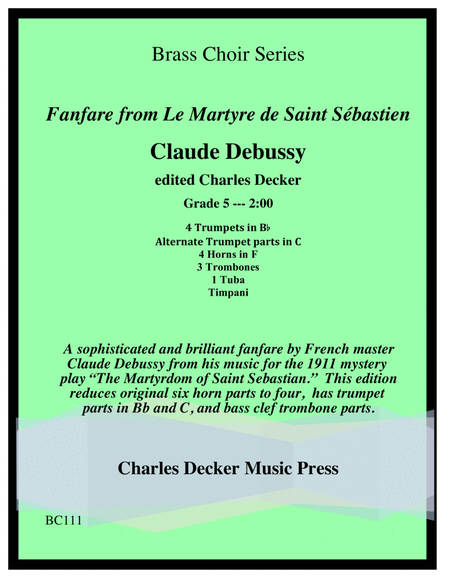 Fanfare from Le Martyre de Saint Sebastien for Brass Choir image number null