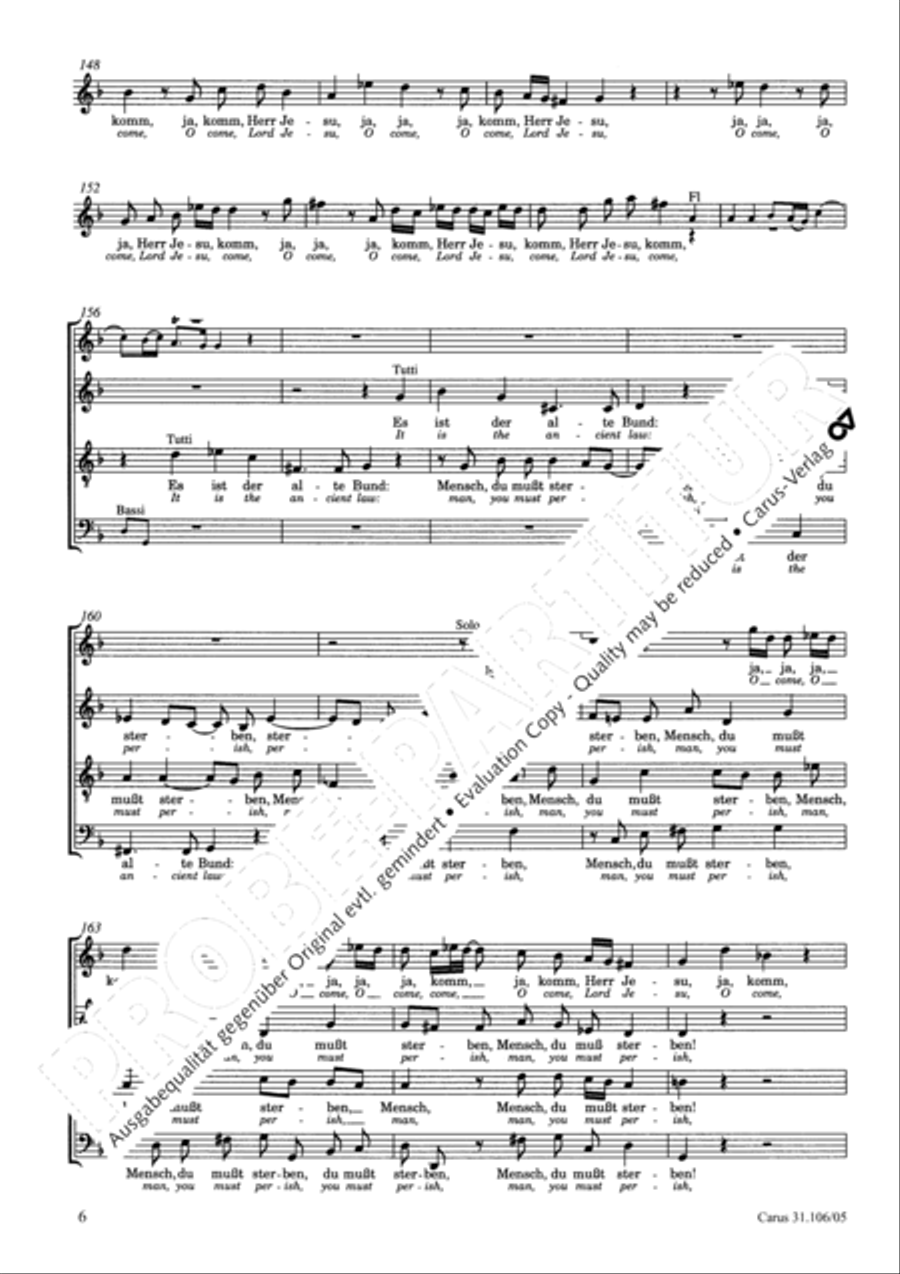 God's own time is the time appointed (Gottes Zeit ist die allerbeste Zeit) 4-Part scores gallery preview page 7