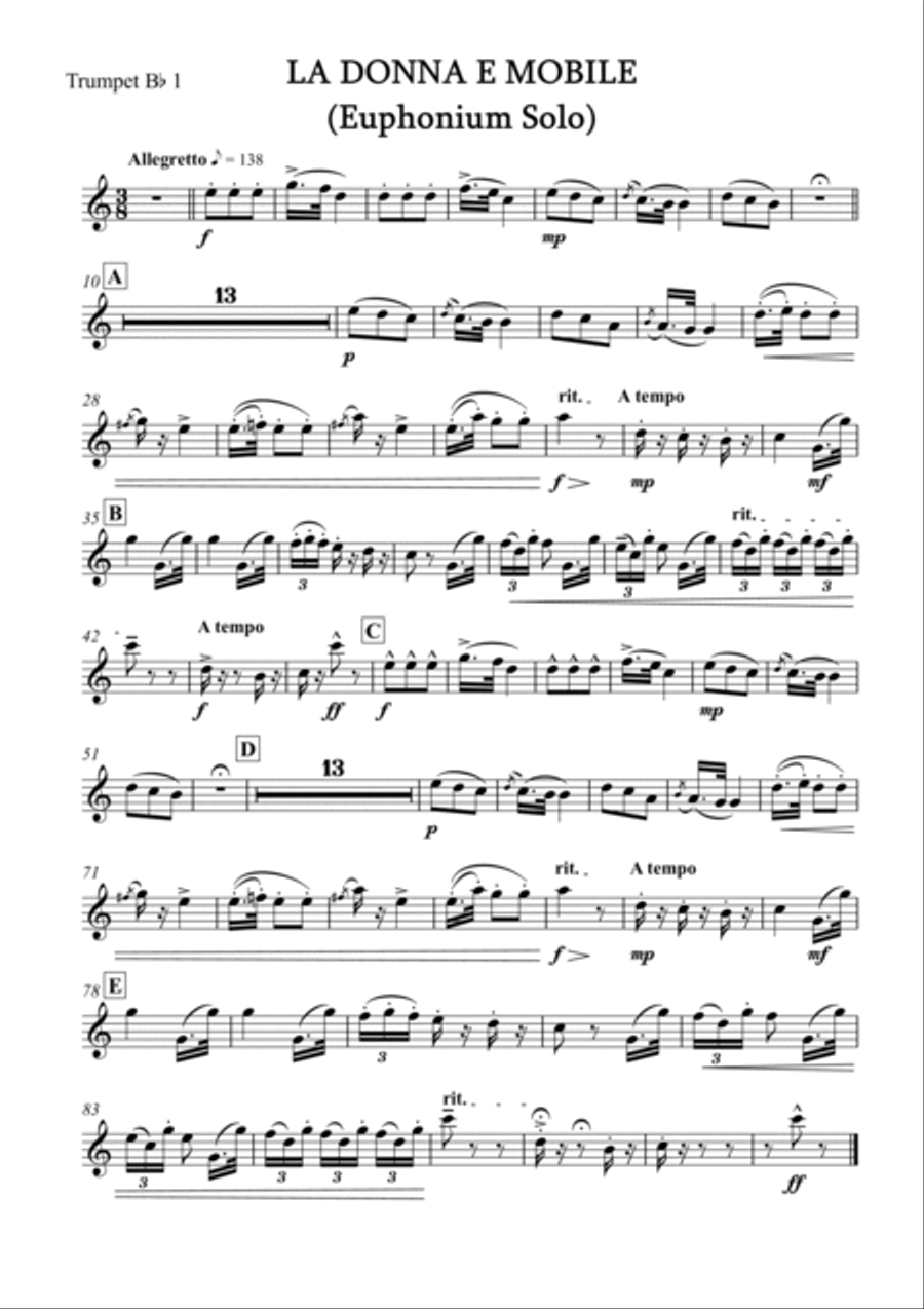 La Donna_Euphonium Solo_Brass Sextet Brass Ensemble scores gallery preview page 5