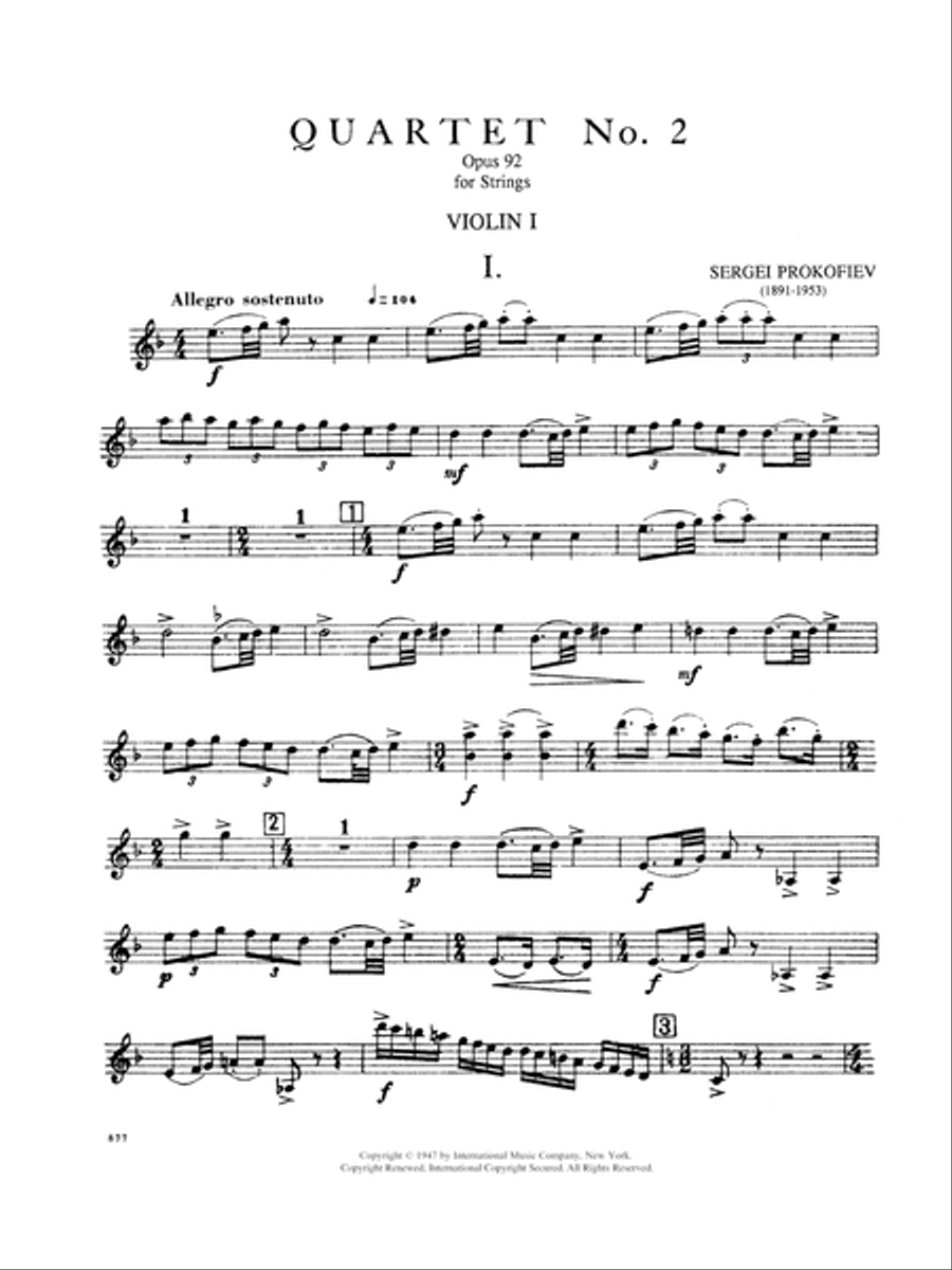 Quartet No. 2 In F Major, Opus 92 String Quartet scores gallery preview page 2