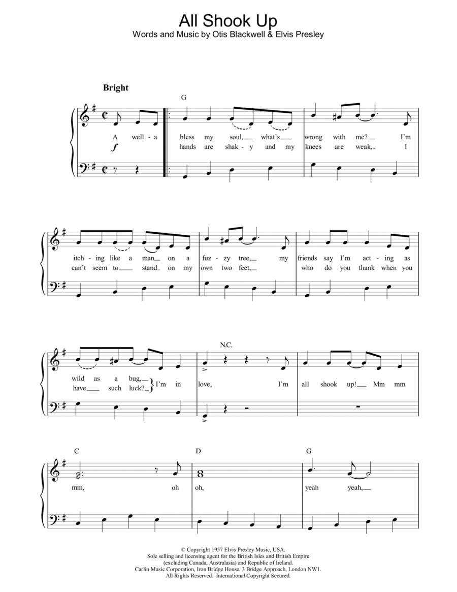 All Shook Up Easy Piano scores gallery preview page 1