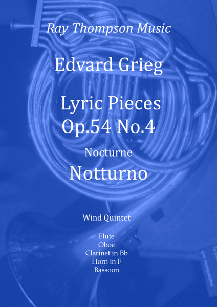 Grieg: Lyric Pieces Op.54 No.4 "Notturno" (Nocturne) - wind quintet image number null