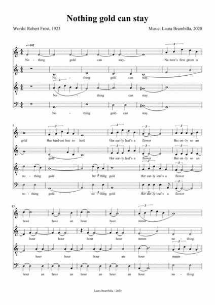 Nothing gold can stay (for SATB choir a cappella) image number null
