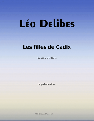 Book cover for Les filles de Cadix, by Delibes, in g sharp minor