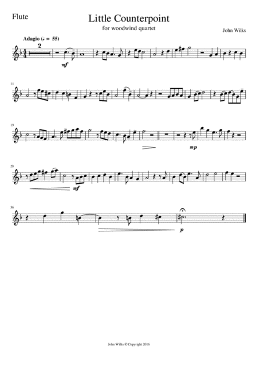 Little Counterpoint arranged for a woodwind quartet Woodwind Quartet scores gallery preview page 4