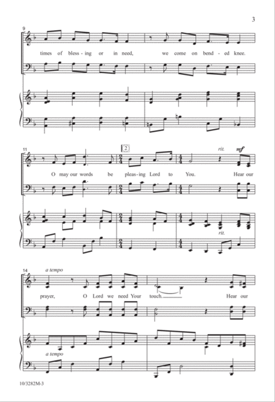 Hear Our Prayer 4-Part scores gallery preview page 3
