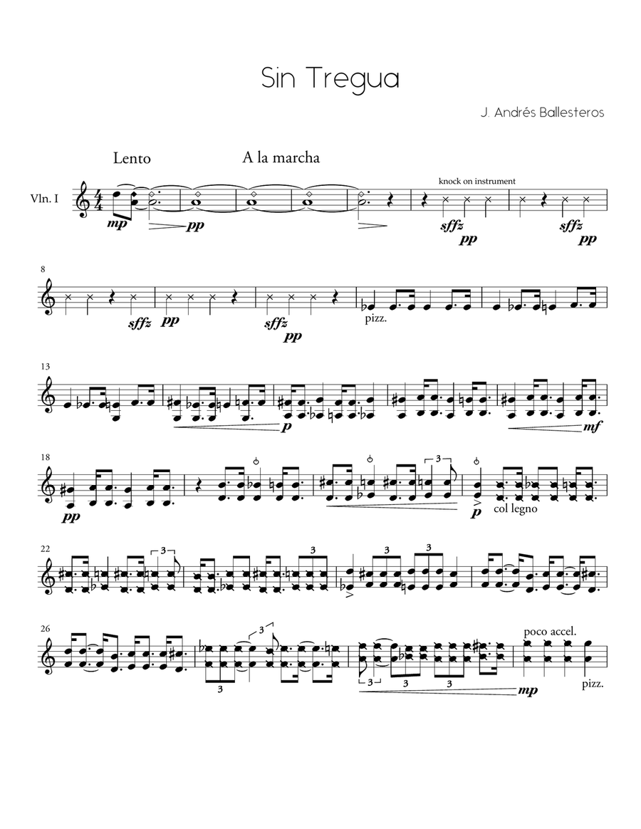 Sin Tregua (parts) String Quartet scores gallery preview page 1