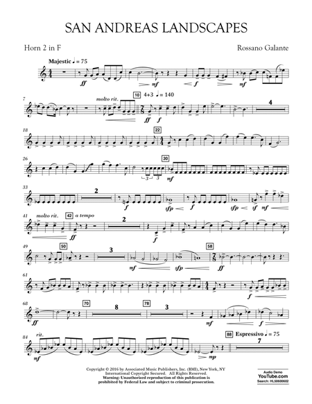 San Andreas Landscapes - F Horn 2 by Rossano Galante Horn - Digital Sheet Music