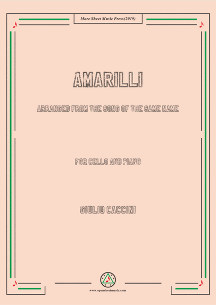 Caccini-Amarilli, for Cello and Piano image number null