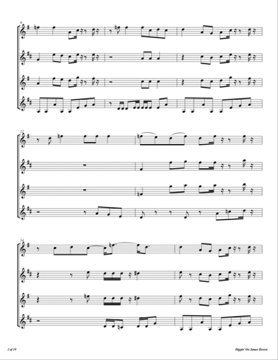 Diggin' On James Brown Woodwind Quartet scores gallery preview page 3