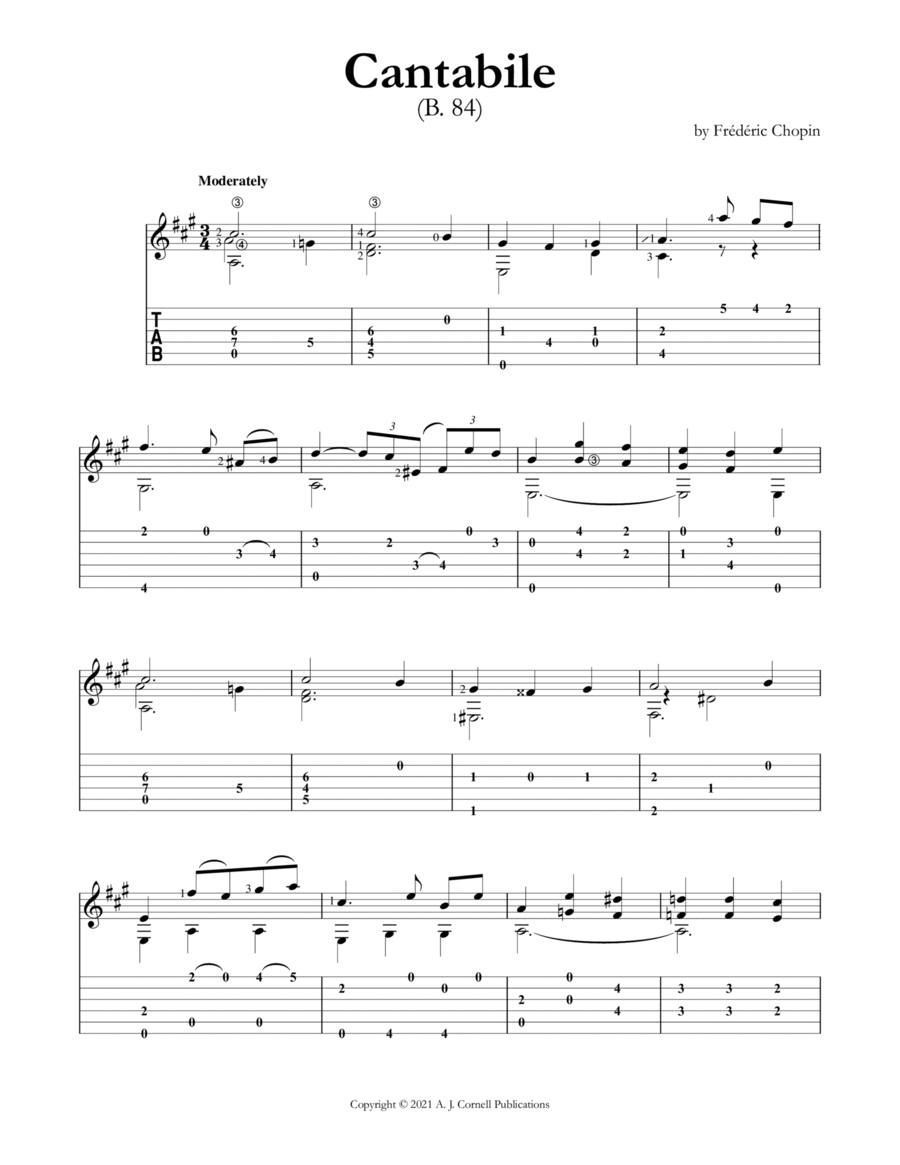 Cantabile Classical Guitar scores gallery preview page 1