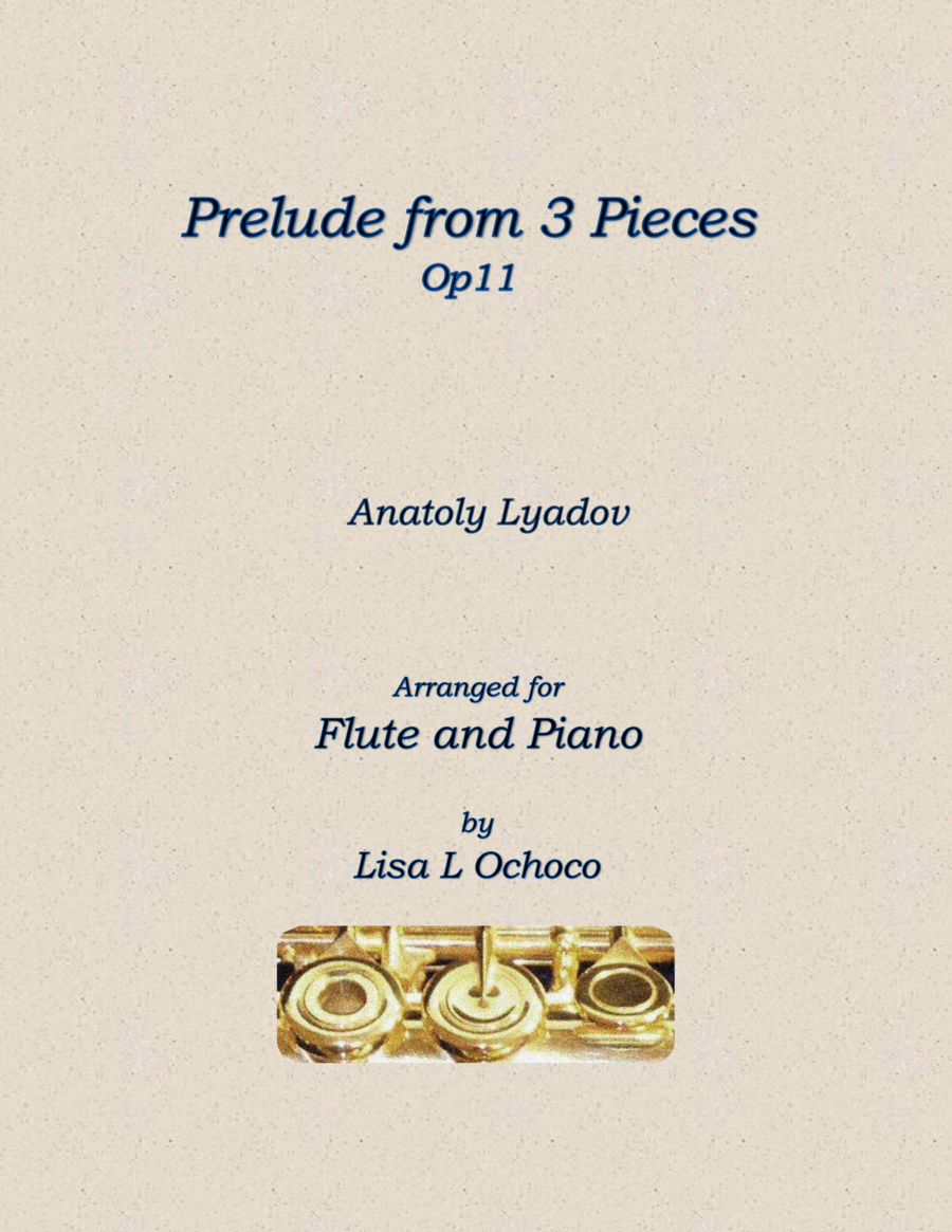 Prelude from 3 Pieces Op11 for Flute and Piano Flute Solo scores gallery preview page 1