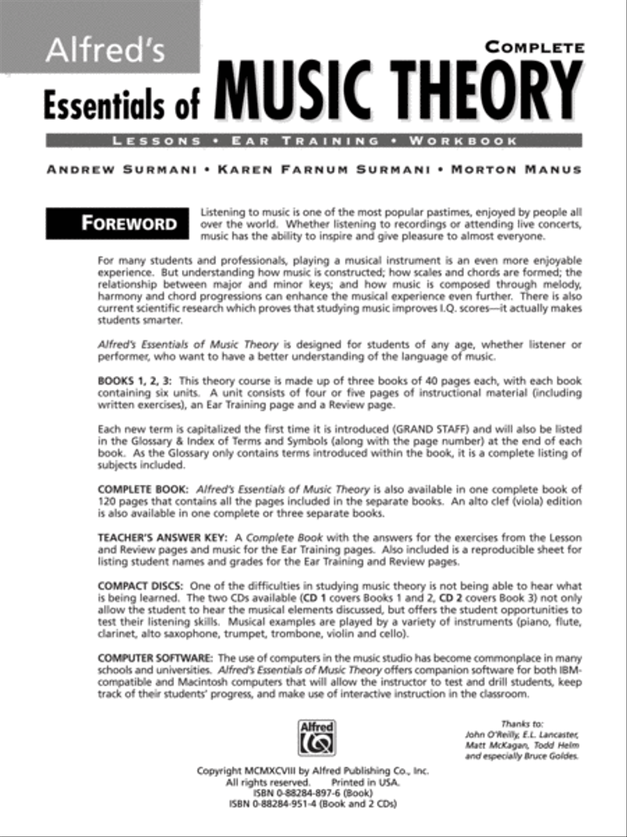 Alfred's Essentials of Music Theory - Complete (Book) Textbook scores gallery preview page 5