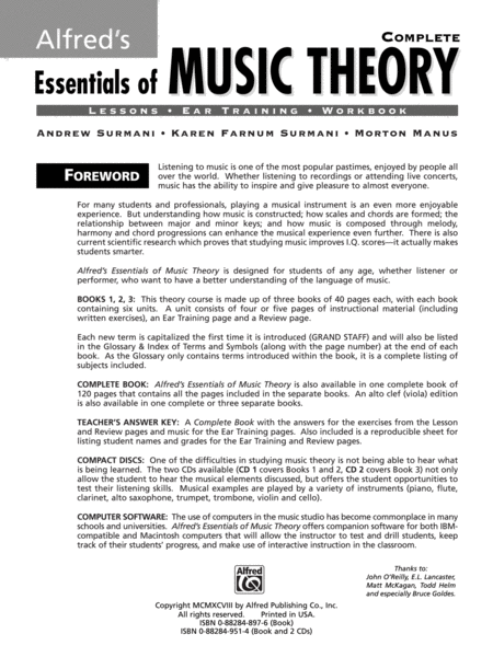 Alfred's Essentials of Music Theory - Complete (Book)