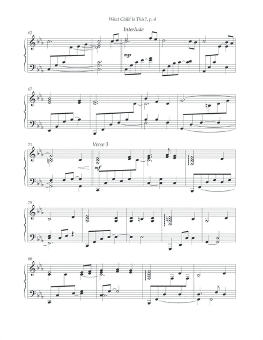 What Child Is This? Piano Solo scores gallery preview page 5
