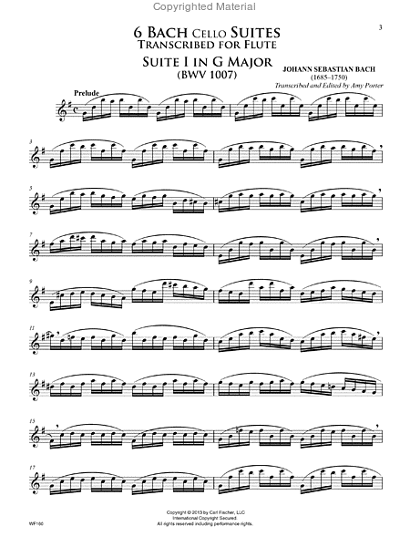 J.S. Bach: Six Cello Suites for Flute