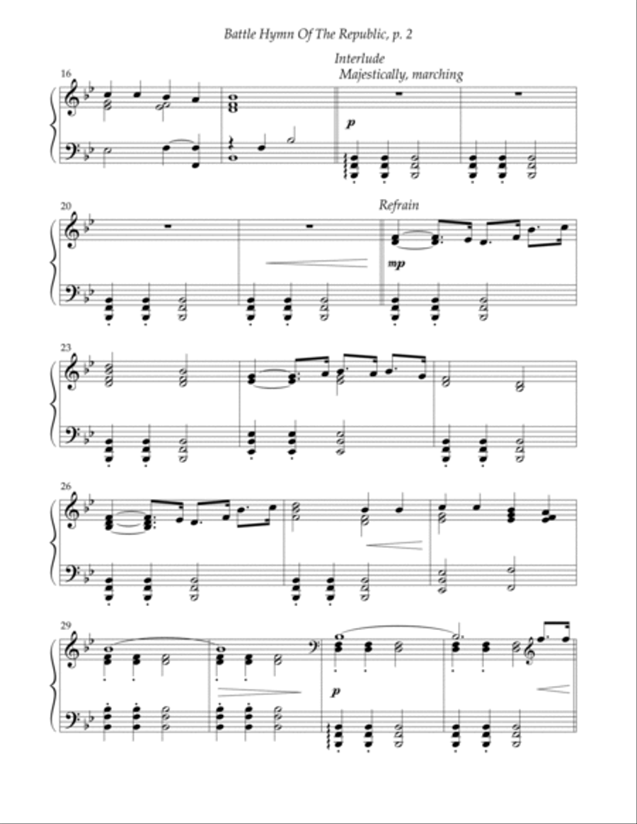 Battle Hymn Of The Republic Piano Method scores gallery preview page 3