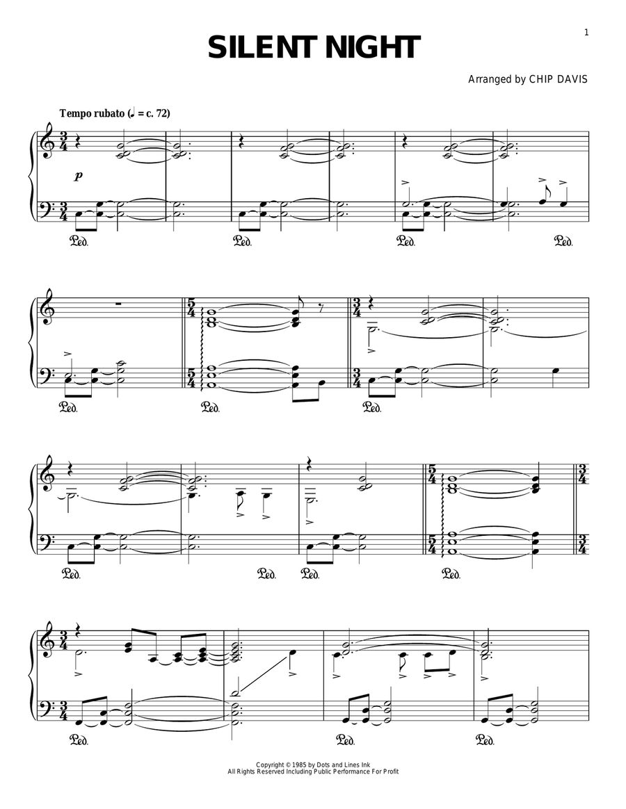 Silent Night Silent Night Piano Solo scores gallery preview page 1